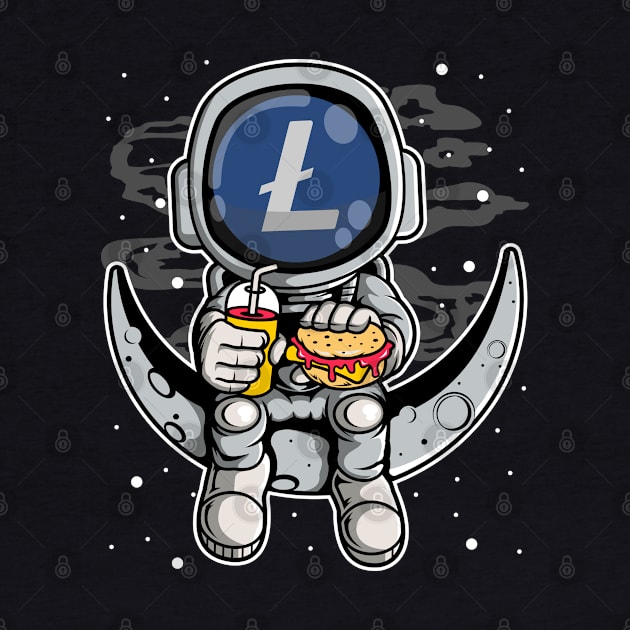 Astronaut Fastfood Litecoin Lite Coin LTC To The Moon Crypto Token Cryptocurrency Wallet Birthday Gift For Men Women Kids by Thingking About